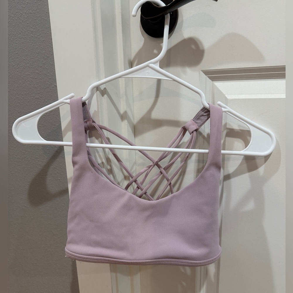 Lululemon Free To Be Wild sports bra, light pink, size 8